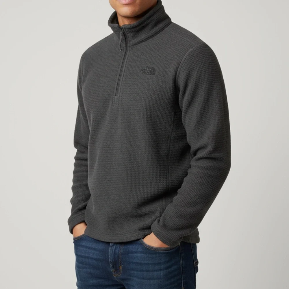 The North Face Charcoal 1/4 zip Pullover Thin Fleece Sweatshirt M
